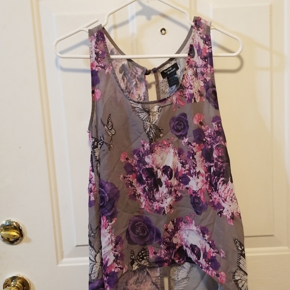 Grey multi print high low top